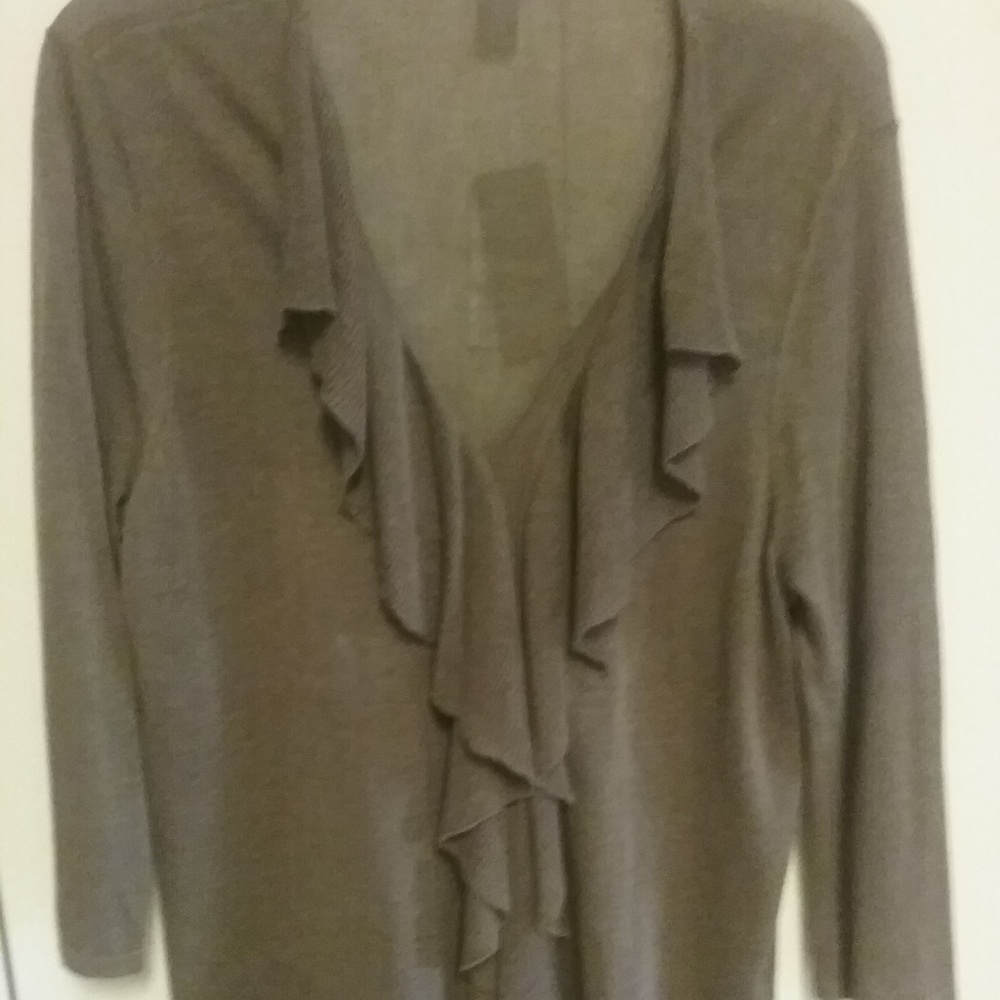 Ruffled front sweater